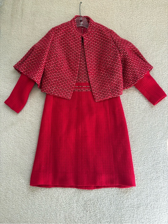 Countess Ebba von Eckermann Dresses & Skirts - Vtg 60s Countess Ebba von Eckermann Handwoven Wool Dress Cape Set Sweden Mod SzS